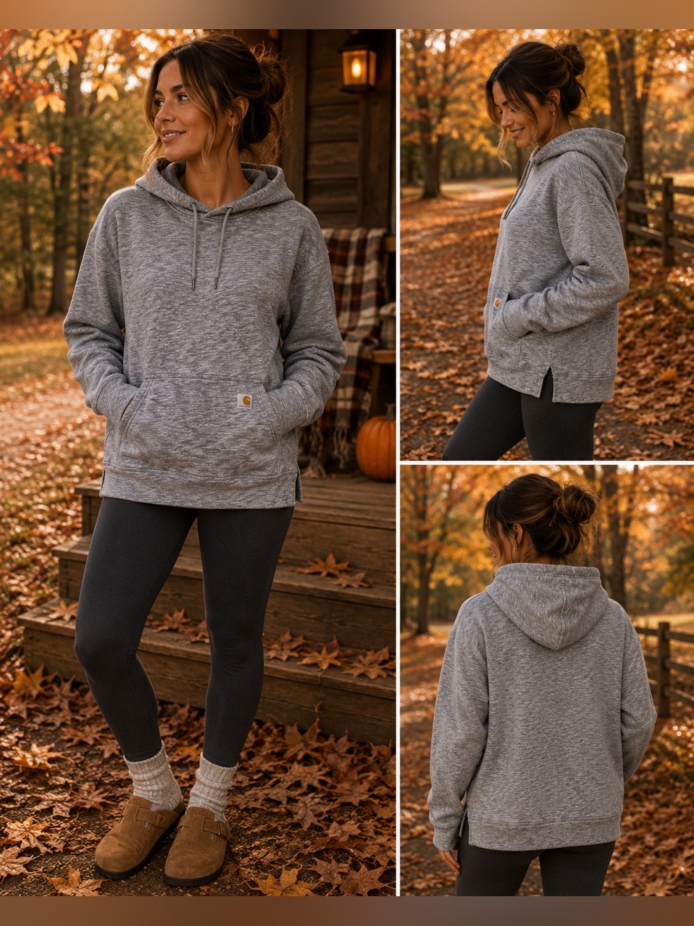 Carhartt Women’s Relaxed Fit Gray Heather Pullover Hoodie Size M 8/10